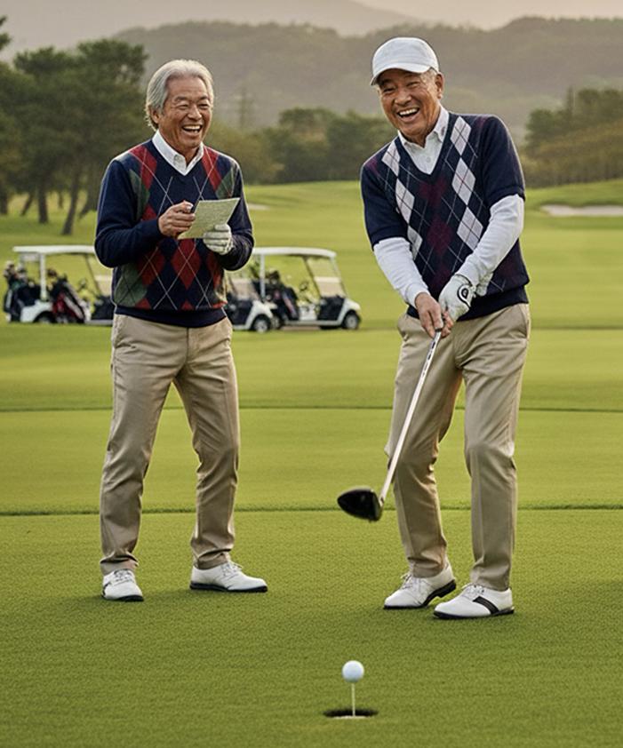 ゴルフを楽しむ男性